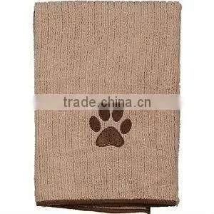 high water absorbent microfiber pet towel paw logo