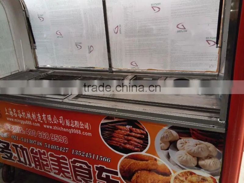 vending kinds of food in the street mobile hand push food cart for sale