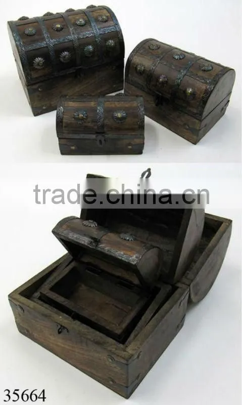 Manufacturer of Antique Wooden Box | Wooden Chest Box | Treasure Chest Box