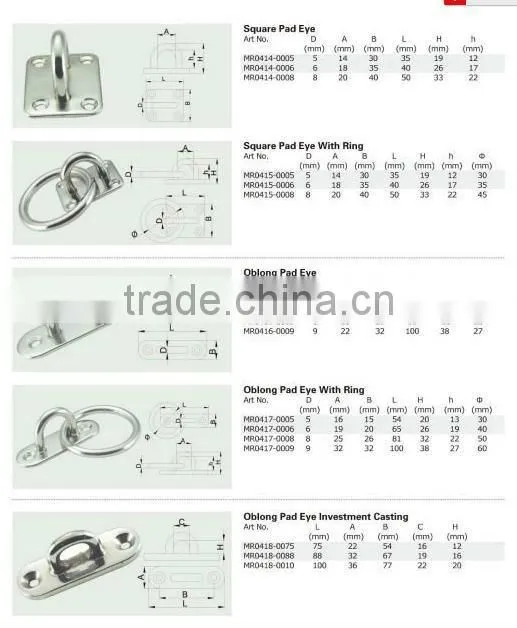 Stainless Steel Lifting Eye Plate