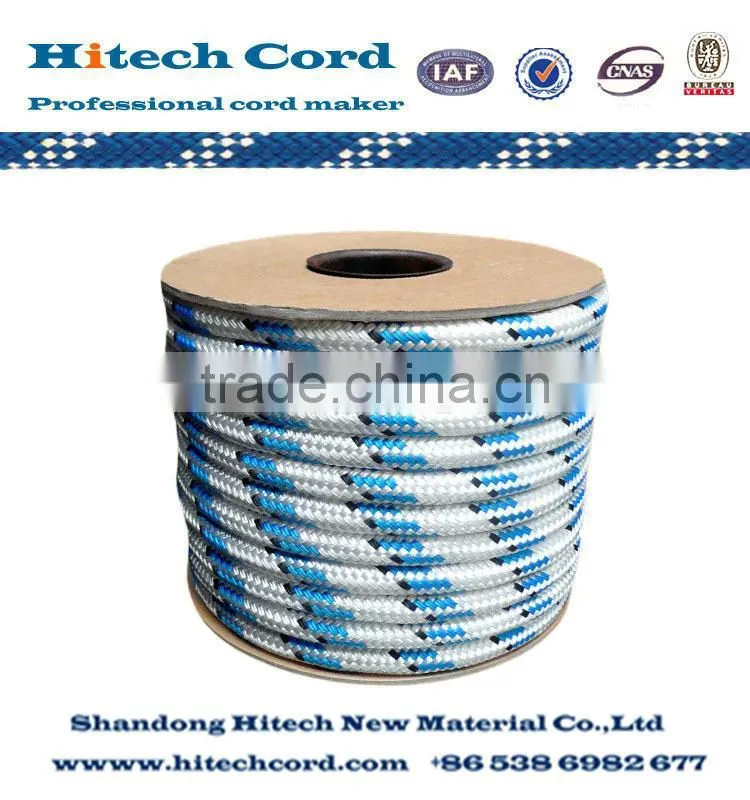 Polyester double braided rope/cord for sailing
