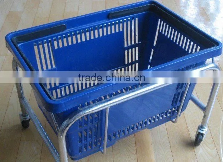 supermarket shopping basket plastic or metal