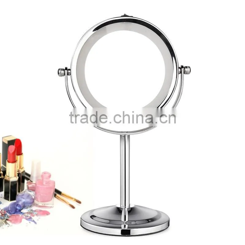 Double-sided desktop battery-operated makeup mirror with led light led cosmetic mirror