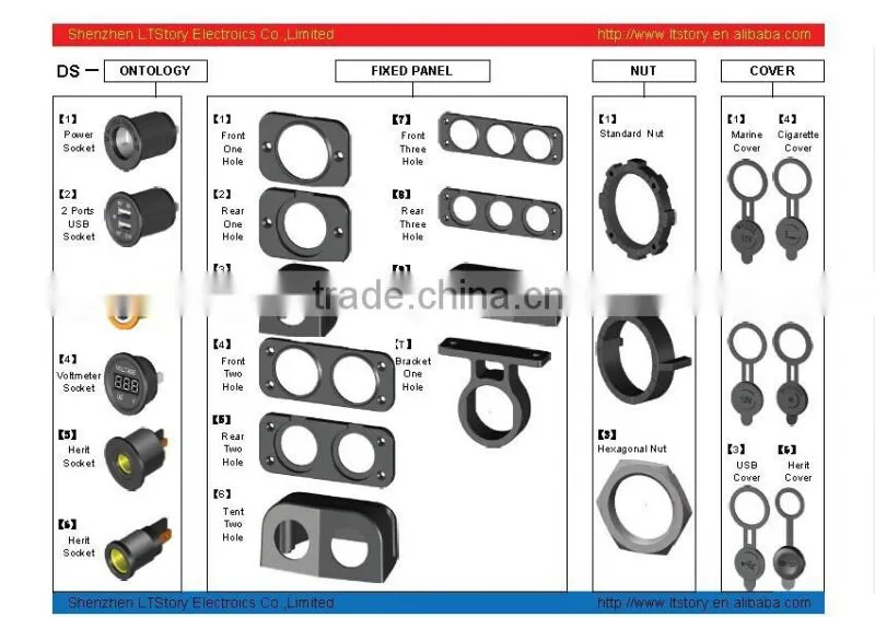 2 port 5v 2.1a dual USB socket for motorcycle/car/ marine
