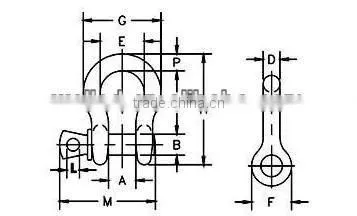 high quality electric galvanized various colored pin G209 shackle