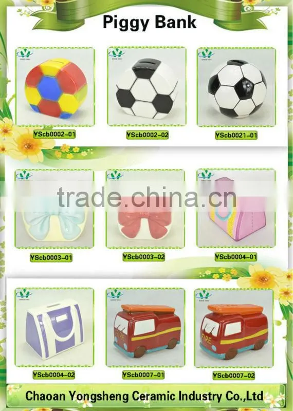 Football ceramic money box for kids