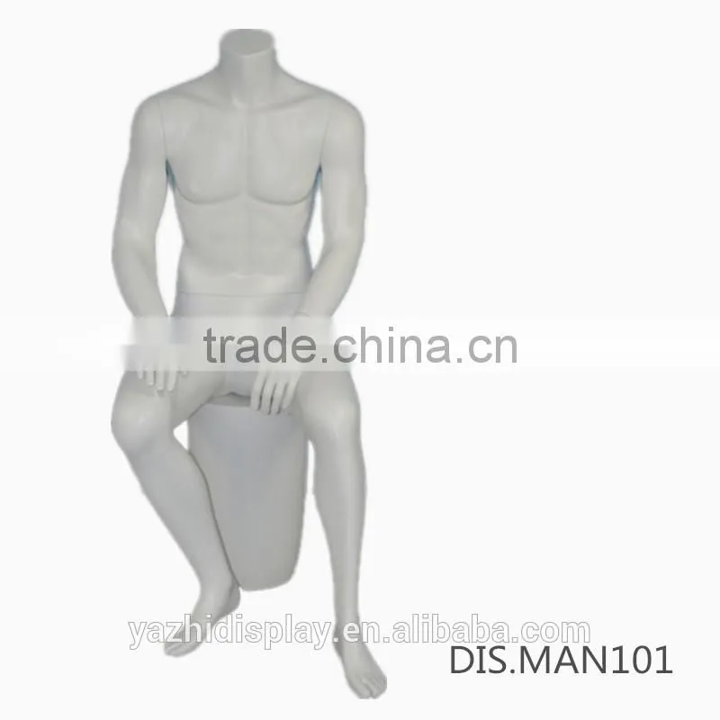 Fiberglass Male Fashion Realistic Sitting Mannequin for window display