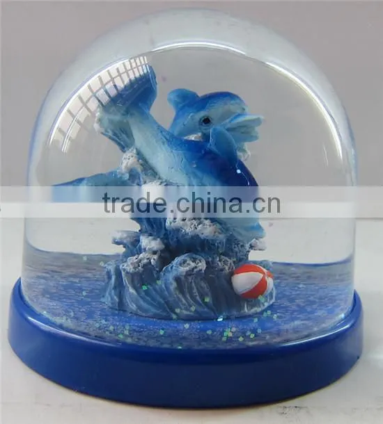 Artificial snow globe sea world
