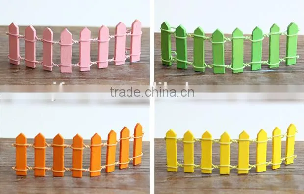 Colored mini wooden railings micro landscape decoration accessories
