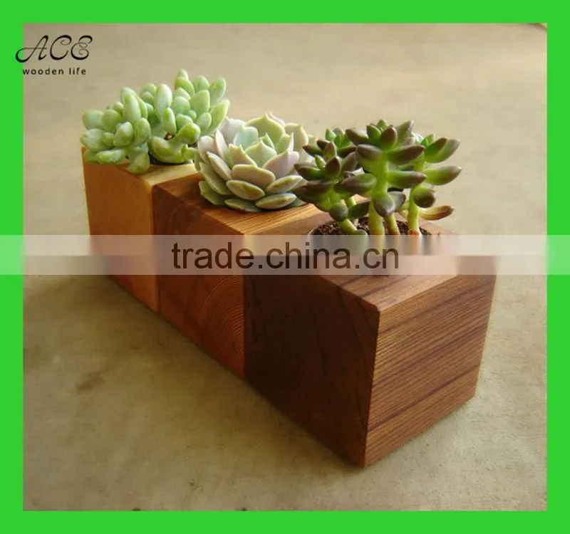 Small wooden plant pot Small wooden planter Succulent planter
