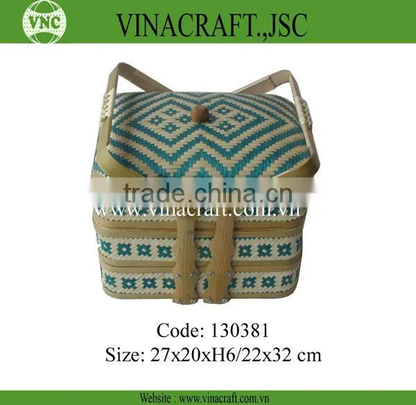 wholesale natural bamboo baskets with handle