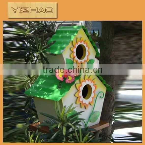 Made in China high quality painted bird houseYZ-1204028