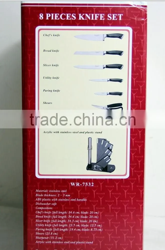 stock lot 8PCS Stainless steel knife set CHEF'S KNIFE overstock BREAD KNIFE inventory SLICER KNIFE closeout UTILITY PARING KNIFE