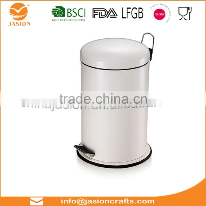 3 Litre Pedal Trash Bin White Foot Pedal Bin with Lid For Easy Opening Closing Dustbin
