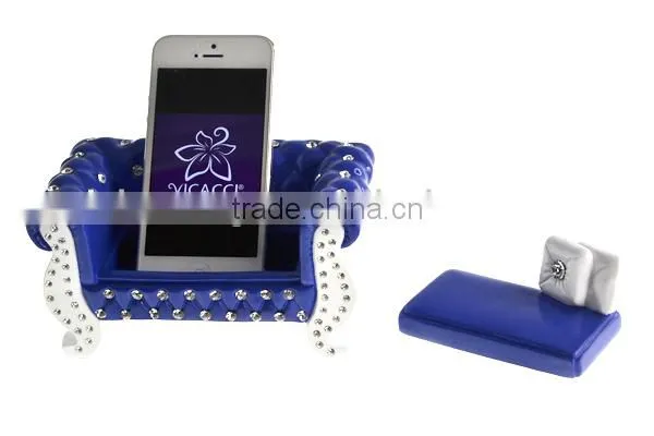 2016 fashionable gold silver ring jewelry box mobile phone holder set cabinet display with brand crystal