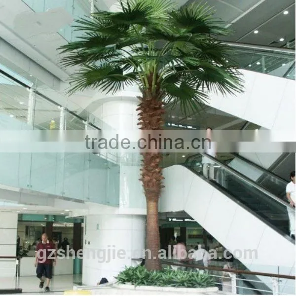 SJ2017200007 hot sale outdoor decorative waterproof fake Washington artificial plastic palm tree uv anti