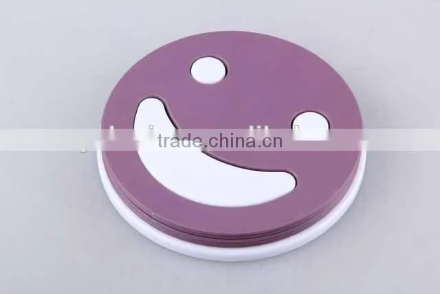 5pc round emoji heat insulation pad hollowing plastic pot holder