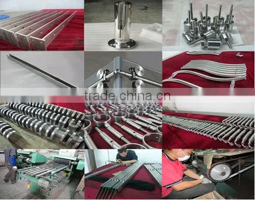 Round Glass Stair Handrail With Bracket