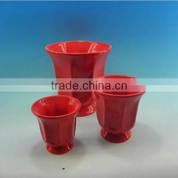 3pcs Blue color Ceramic garden planter pot