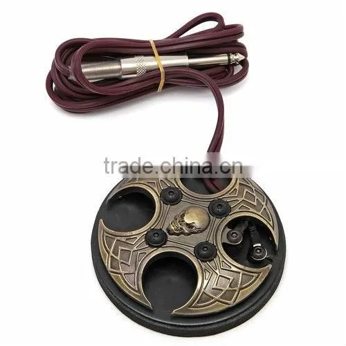 Pro1 Newest Tattoo Foot Pedal Switch Skull Style Power Supply Machine Cilp Cord