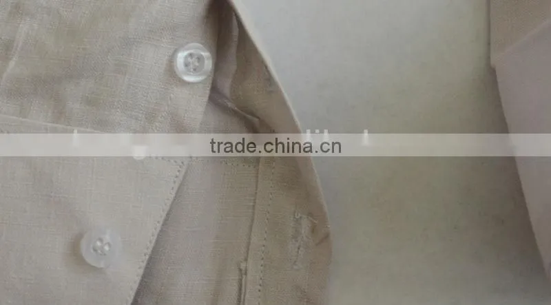 Men's 100% cotton Guayabera shirt with long sleeve and pintuck embroidery