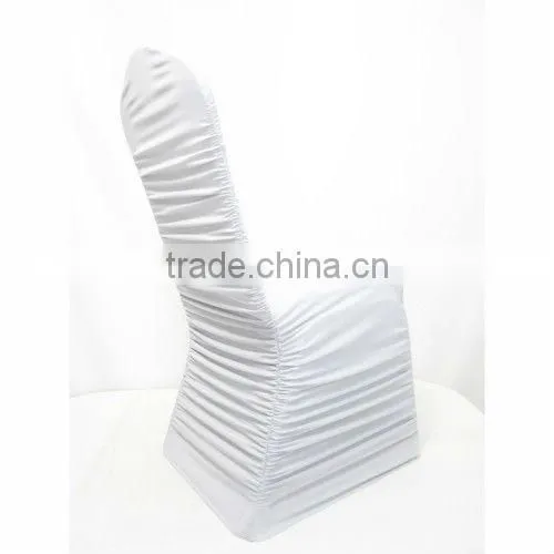 black ruffled spandex chair cover