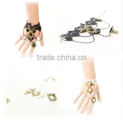 American heart diamond lace bracelet&ring sets antique palace crystal ring set with bracelet