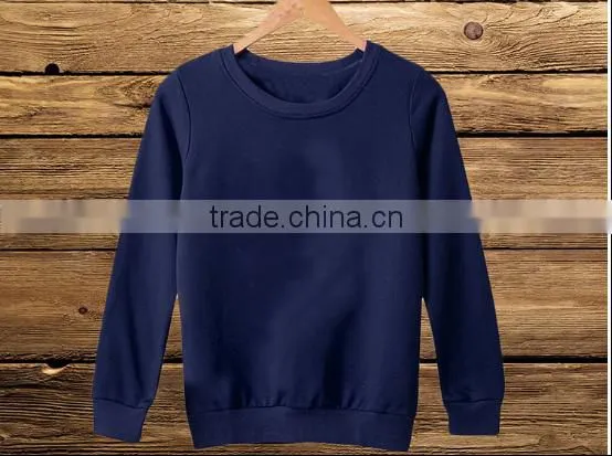 Wholesale blank long sleeve pullover round neck pure color sweatshirt without hood