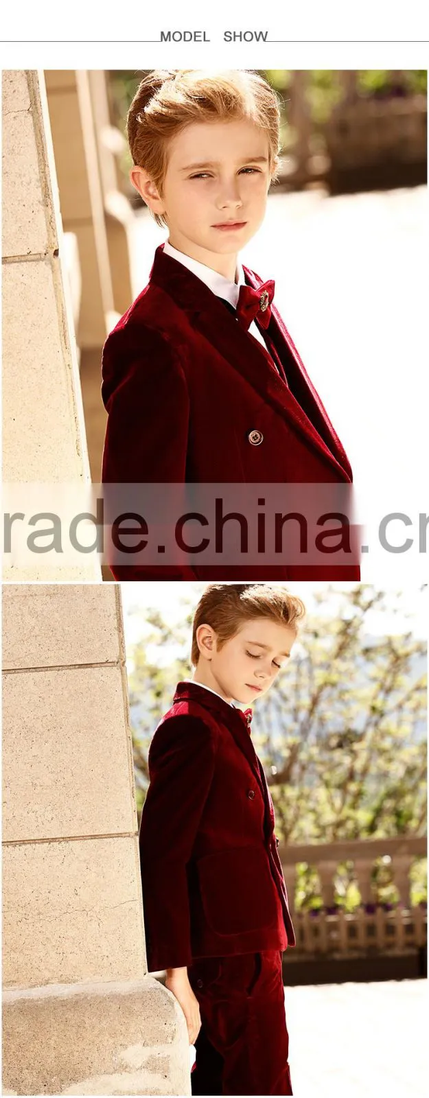 ELPA red kids sweat 3 pcs boys formal suits