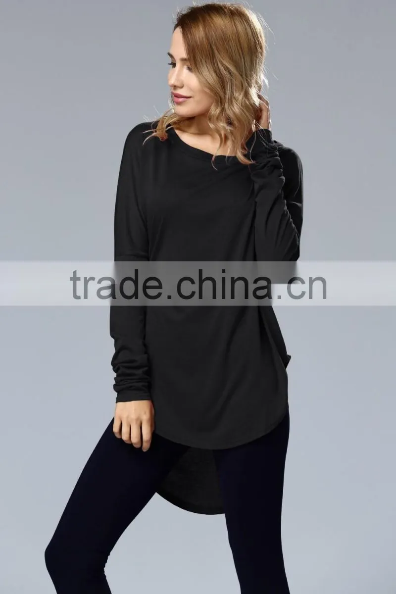 Factory direct soft long sleeve large size old fashion blouse for wholesale 2017