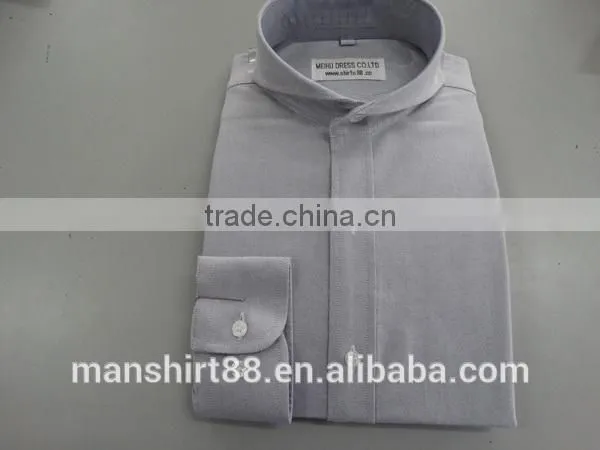 men's fashional big cut away collar 100% cotton oxford casual shirt