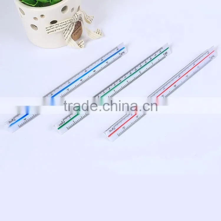 3d 30cm plastic school student triangular prism ruler proportional scale