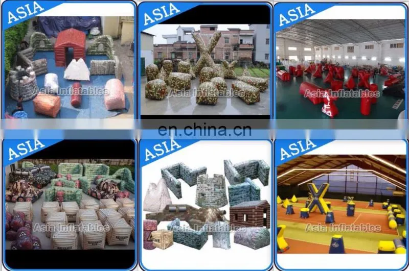 Outdoor Red Blue Air Tight Paintball Bunker In Inflatable Bouncer / Inflatable Barriers For Archery Tag