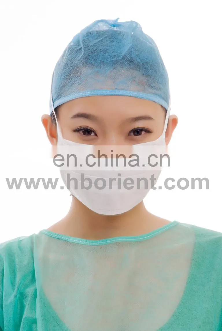 Hospital nursing anti mers PP 2ply 3ply mouth mask with tie-on