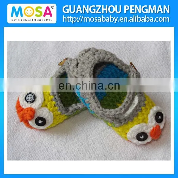 Crochet Baby Boy Booties Sock Monkey Blue Beige Shoes ,Newborn Baby Slippers