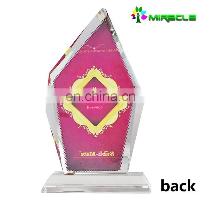 Pentagon shaped picture photo crystal frame sublimation best selling in 2016
