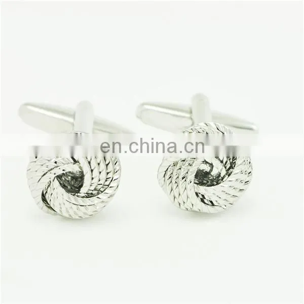 gold plated fashion design men silver knot cufflinks