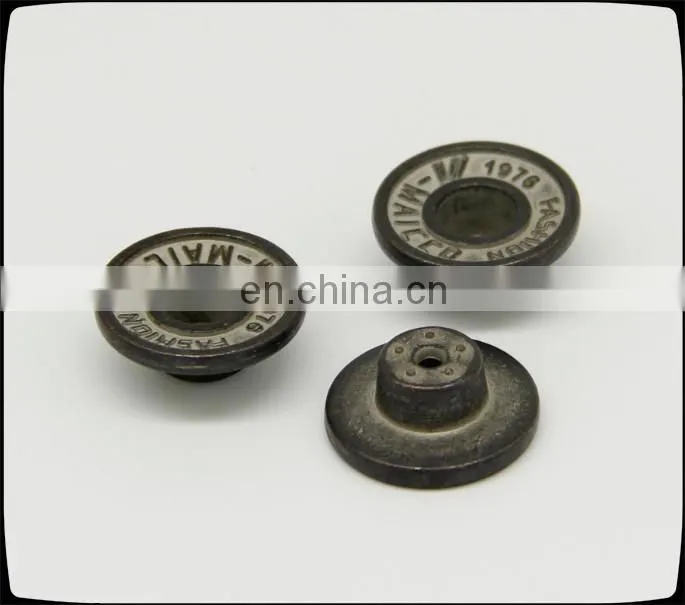 contrast tin zinc alloy buttons for trousers, jeans / jacket metal buttons