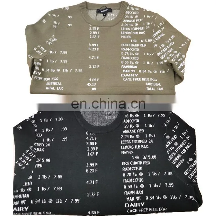 DiZNEW Wholesale Cotton Jacquard Knitted Pullover Sweater Men