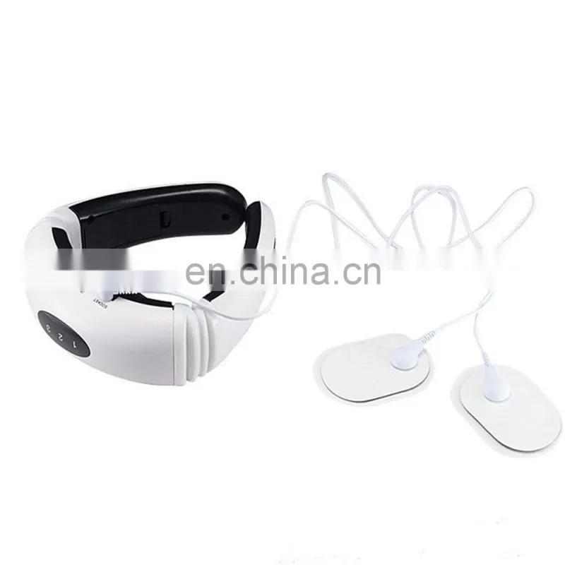 Electric U Shape Back Neck Shoulder Electrical Pulse Shock Body Massager Remote Control With Heat Portable EMS Neck Massager