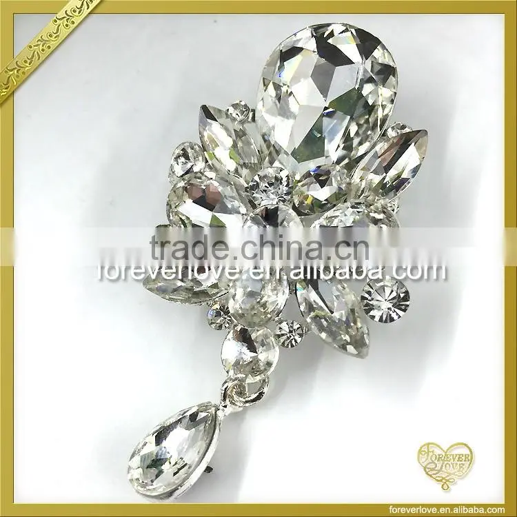 Vintage Cheap Rhinestone Snowflake Brooch Pin For Wedding Invitations cards In Bulk FB-053