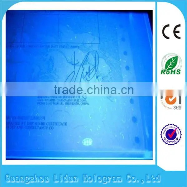 watermark certificate security paper paper with visible/invisible fibers