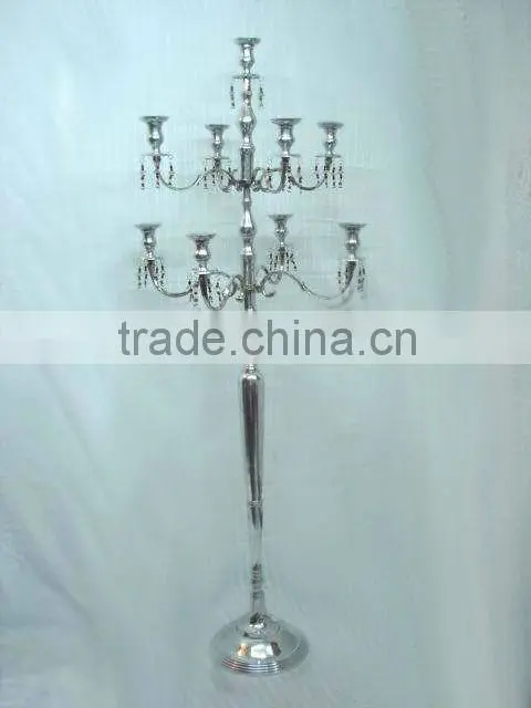 Flower Bowl Centerpiece Wedding Candelabra With Silver Finish