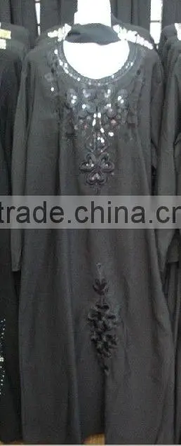 C034 new black embroid muslim abaya
