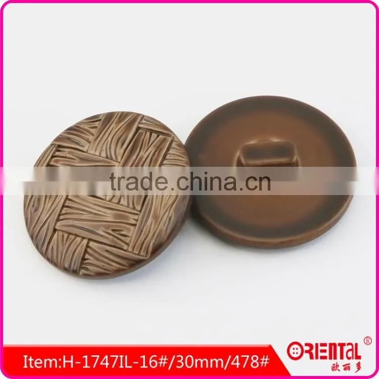 imitation leather plastic coat button in brown