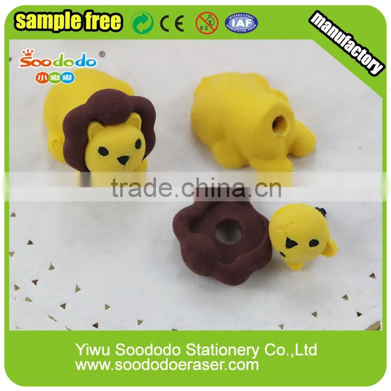 TPR 3d tiger erasers