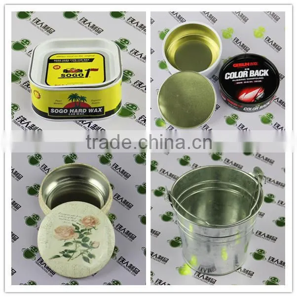 Empty round shape CMYK tinplate pinting tea tin case