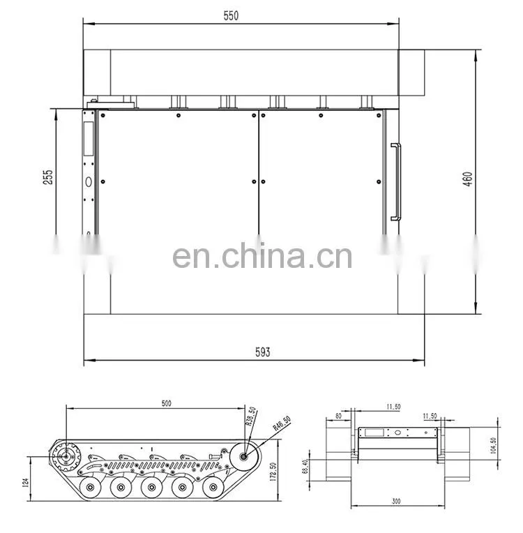 IP65 waterproof stainless steel Small size portable rubber track platform remote crawler robot chassis