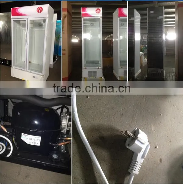 upright glass door cold drink refrigerator