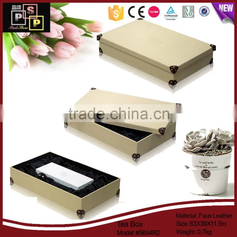 China Manufacturer Hot Sale Custom Luxury Leather Tea Packaging Box